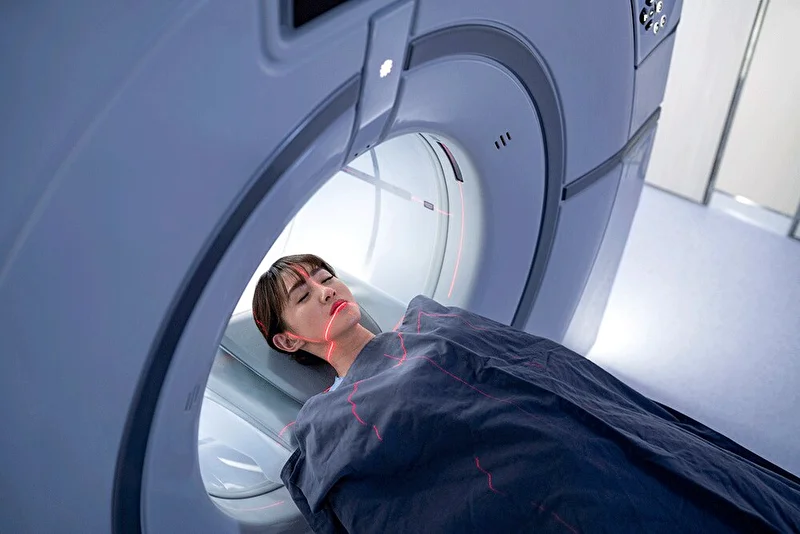 Patient in MRI machine